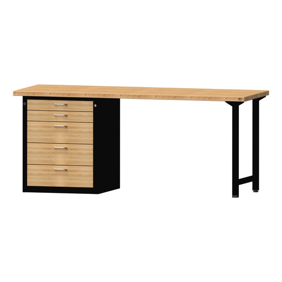 Combination workbench V/T-BL1500/2000 mm, model 830 BMP 40 mm RAL 7016, 840x2000x700 mm - Combination workbench 2000 mm models 821 VH - 850 VH