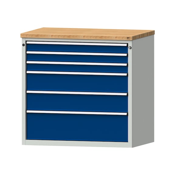 Schubladenschrank V1060 Modell 3010 BMP 40 mm RAL 7035/5010 Höhe 1020 mm, 200kg - Schubladenschrank (Lagereinrichtung, Werkstatt)