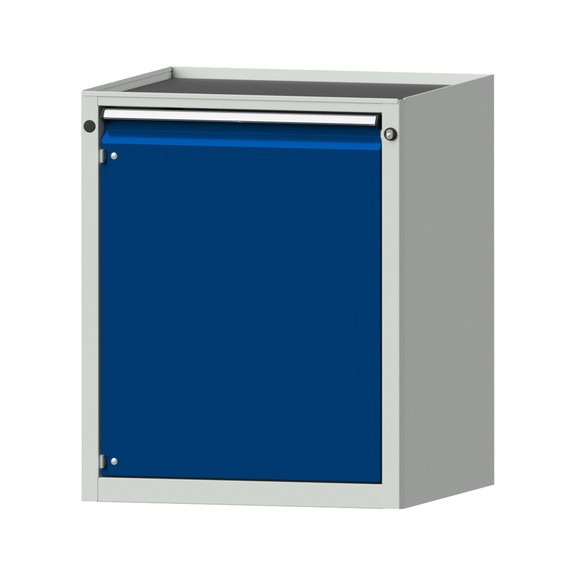 BL side cabinet, model 101, storage tray, RAL 7035/RAL 5010, height 800 mm - Workshop cupboard