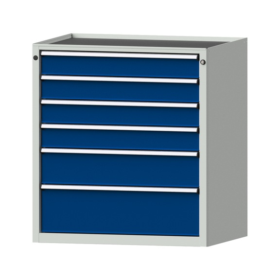 Drawer cabinet V910 model 3007 Storage tray RAL 7035/5010 Height 980 mm, 200 kg - Cupboard with drawers (storage equipment, workshop)