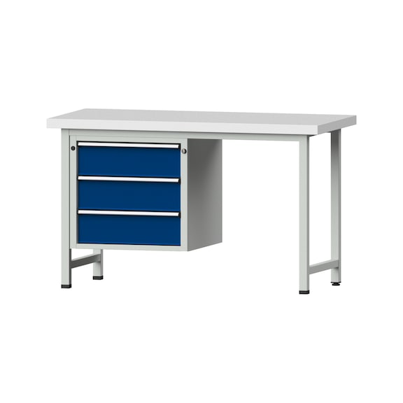 Combination workbench V/T-BL1500/2000 mm Model 706 KSP 50 mm RAL 7035/5010, 900 x 1500 x 700 - Combination workbench 1500 mm models 501 V - 709 V