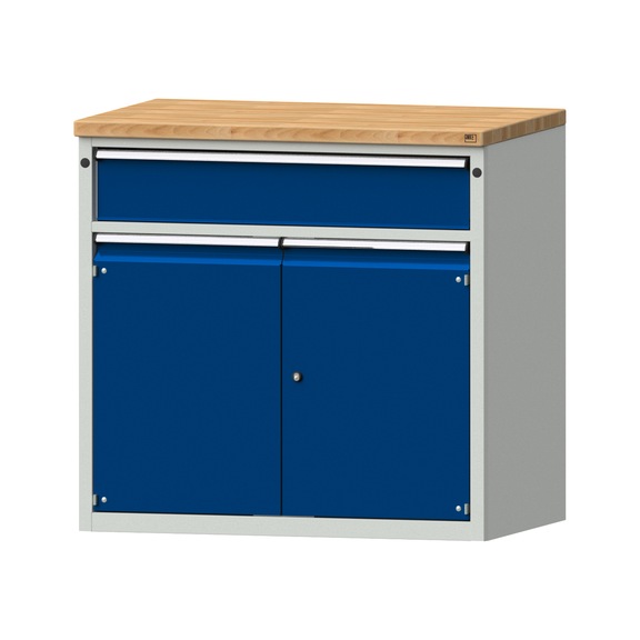 Schubladenschrank V1060 Modell 3022 BMP 40 mm RAL 7035/5010 Höhe 1020 mm, 100kg - Schubladenschrank (Lagereinrichtung, Werkstatt)