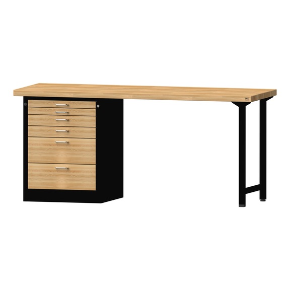 Kombiwerkbank V/T-BL1500/2000 mm, Modell 834 BMP 50 mm RAL 7016, 900x2000x700 mm - Kombiwerkbank V - BL 2000 mm Modelle 821 VH - 850 VH