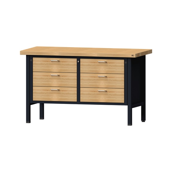 Kastenwerkbank V/T-BL 1500 mm, Modell 108, BMP 40 mm, RAL 7016, 890x1500x700 mm - Kastenwerkbank V - BL 2 Blöcke Modelle 103 - 209