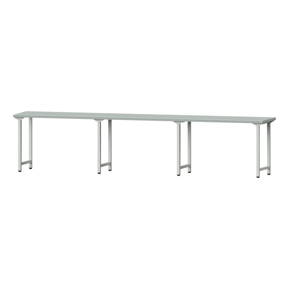 Work table, model 100, ZBP 40 mm, RAL 7035, 890 x 4050 x 700 mm - Working table 4500 mm static