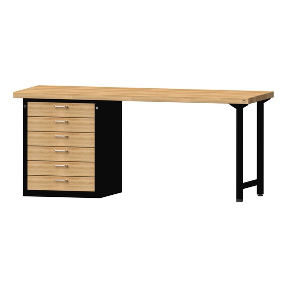 Kombiwerkbank V/T-BL1500/2000 mm, Modell 833 BMP 50 mm RAL 7016, 850x2000x700 mm - Kombiwerkbank V - BL 2000 mm Modelle 821 VH - 850 VH