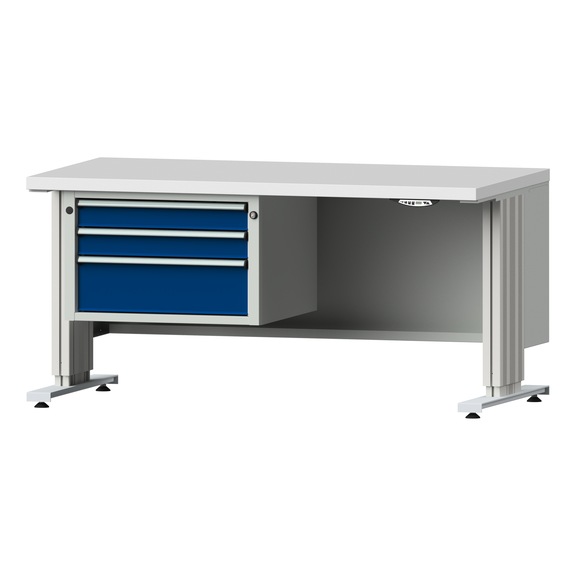 LIFT workbench base, model 603, KSP 40 mm, RAL 7035/RAL 5010 - Combination workbench LIFT