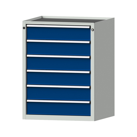 Drawer cabinet V760 model 3002 Storage tray, RAL 7035/5010 Height 980 mm, 100 kg - Cupboard with drawers (storage equipment, workshop)