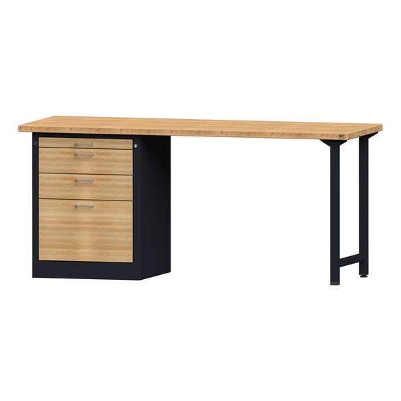 Kombiwerkbank V/T-BL1500/2000 mm, Modell 826 BMP 40 mm RAL 7016, 890x2000x700 mm - Kombiwerkbank V - BL 2000 mm Modelle 821 VH - 850 VH