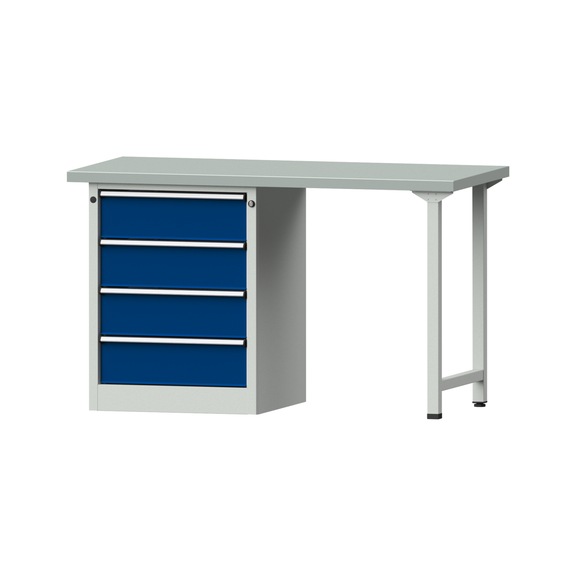 Kombiwerkbank V/T-BL1500/2000 mm Modell 808 ZBP 40mm RAL 7035/5010, 890x1500x700 - Kombiwerkbank V - BL 1500 mm Modelle 801 V - 808 VH