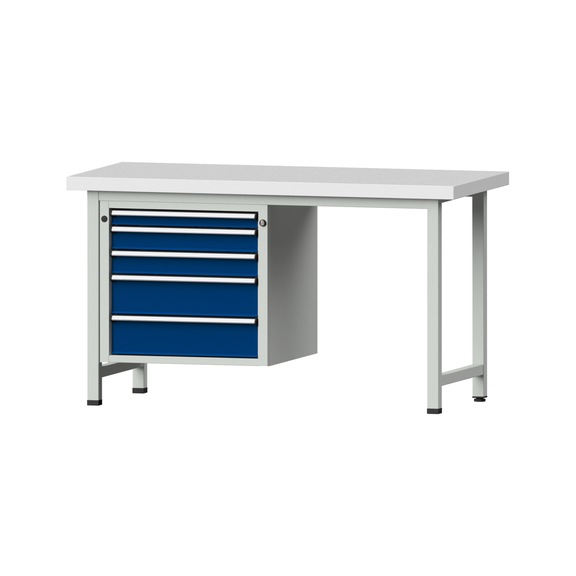 Combination workbench V/T-BL1500/2000 mm Model 703 KSP 50 mm RAL 7035/5010, 850x1500x700 - Combination workbench 1500 mm models 501 V - 709 V