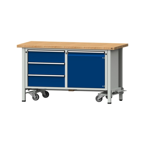 Surcharge for lowerable mobile unit with 4 swivel castors for workbench 1500 mm - Plant, workshop equipment (accessories, other)