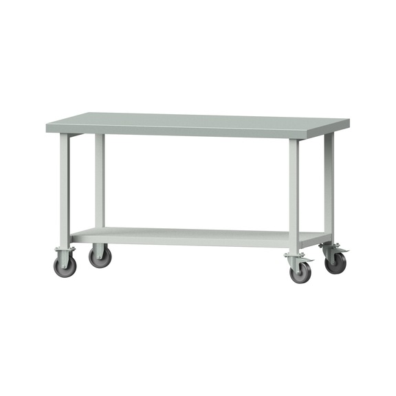 Work table, model 161, ZBP 50 mm, RAL 7035, 850 x 1500 x 800 mm - Working table 1500 mm movable