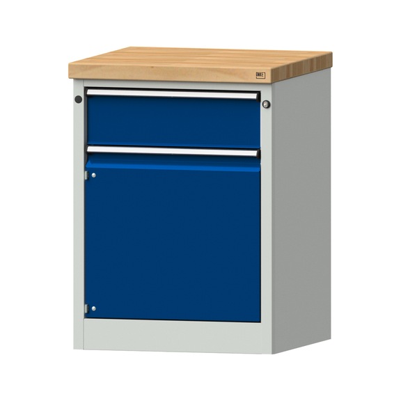 Beistellschrank BL, Modell 102, BMP 50 mm, RAL 7035/RAL 5010, Höhe 900 mm - Werkstattschrank