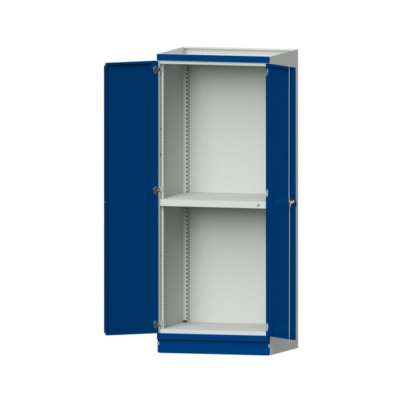 Basisschrank modulares Schranksystem, Modell 102, RAL 7035/5010, 999.170.0014 - Werkstattschrank
