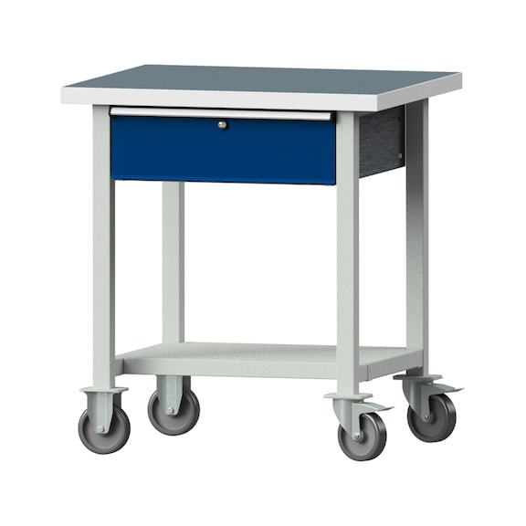 Work table, model 23, UBP 40 mm, RAL 7035/RAL 5010, 890 x 800 x 700 mm - Working table 800 mm movable