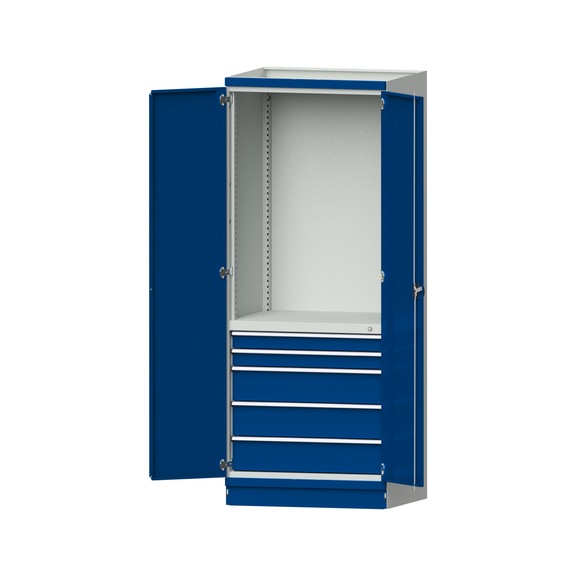 Base cabinet modular cabinet system, model 2410, RAL 7035/5010, 999.170.0044 - Workshop cupboard
