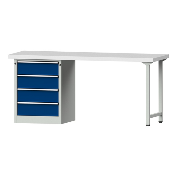 Combination workbench V/T-BL1500/2000 mm Model 828 KSP 50 mm RAL 7035/5010, 900 x 2000 x 700 - Combination workbench 2000 mm models 821 VH - 850 VH