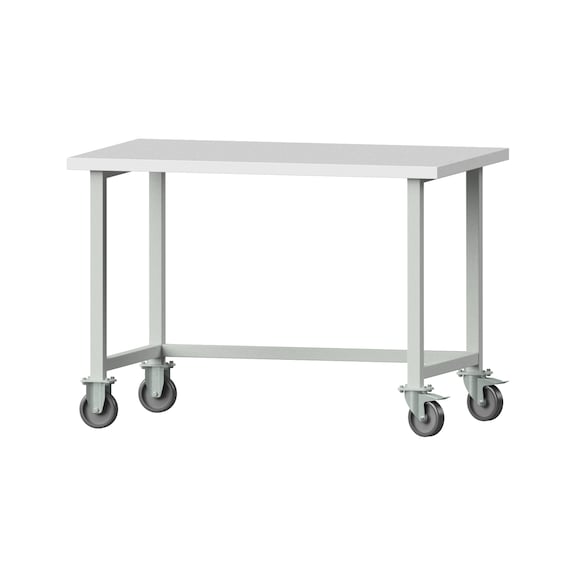 Work table, model 140, KSP 40 mm, RAL 7035, 890 x 1270 x 800 mm - Working table 1270 mm movable