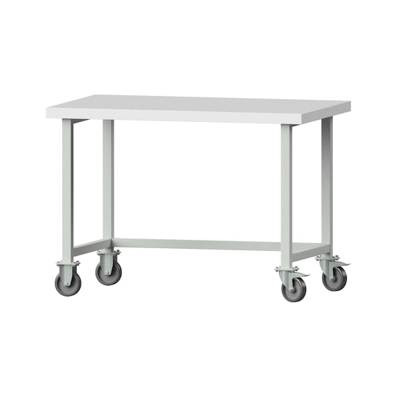 Work table, model 140, KSP 50 mm, RAL 7035, 900 x 1270 x 800 mm - Working table 1270 mm movable