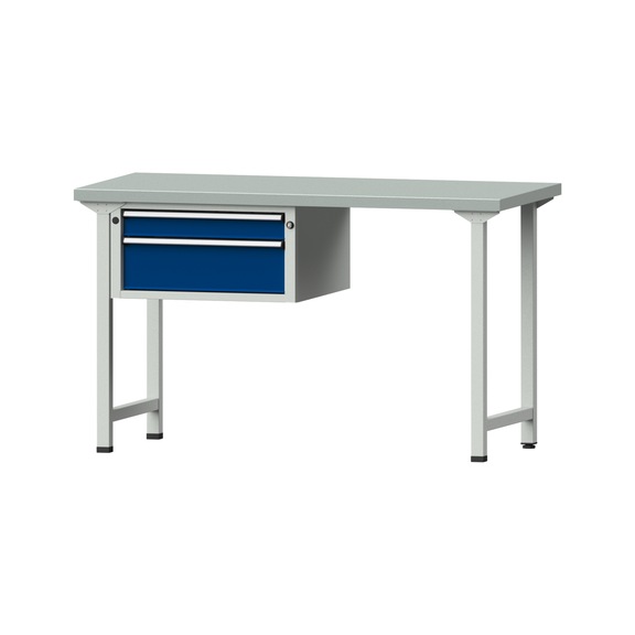Combination workbench V/T-BL1500/2000 mm Model 501 ZBP 40 mm RAL 7035/5010, 890 x 1500 x 700 - Combination workbench 1500 mm models 501 V - 709 V