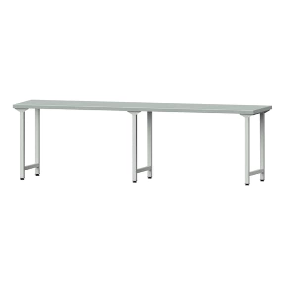Arbeitstisch, Modell 90, ZBP 40 mm, RAL 7035, 840 x 2800 x 700 mm - Arbeitstisch 2800 mm statisch