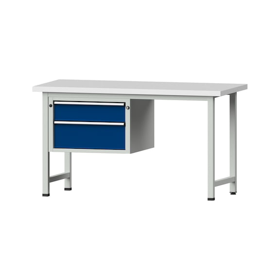 Combination workbench V/T-BL1500/2000 mm model 607 KSP 40 mm RAL 7035/5010, 840x1500x700 - Combination workbench 1500 mm models 501 V - 709 V