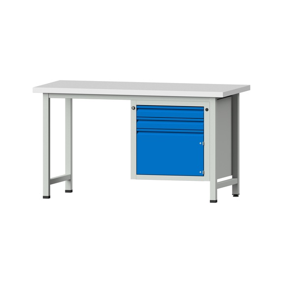 Combination workbench E 1500/2000 mm - 1UB, model 702, KSP 40 mm, RAL 7035/RAL 5012 - Combination workbench E 1500 mm