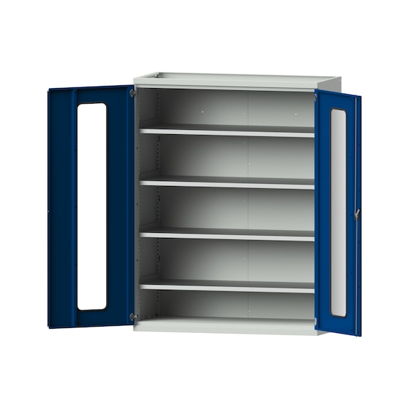 Schwerlastschrank T630mm - H1950mm, Modell 301, RAL 7035/RAL 5010, 620.011.0311 - Werkstattschrank