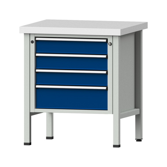 Box workbench V/T-BL 800 mm, model 25, KSP 50 mm, RAL 7035/5010, 900x800x700 - Cabinet workbench 1 block