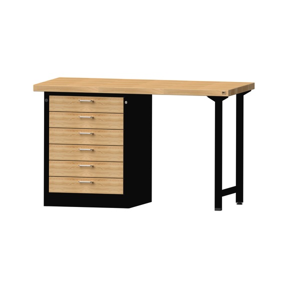 Kombiwerkbank V/T-BL1500/2000 mm, Modell 813, BMP 50 mm, RAL 7016, 900x1500x700 - Kombiwerkbank V - BL 1500 mm Modelle 809 V - 816 V