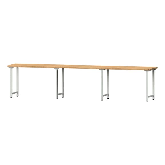 Arbeitstisch, Modell 100, BMP 40 mm, RAL 7035, 890 x 4050 x 700 mm - Arbeitstisch 4500 mm statisch