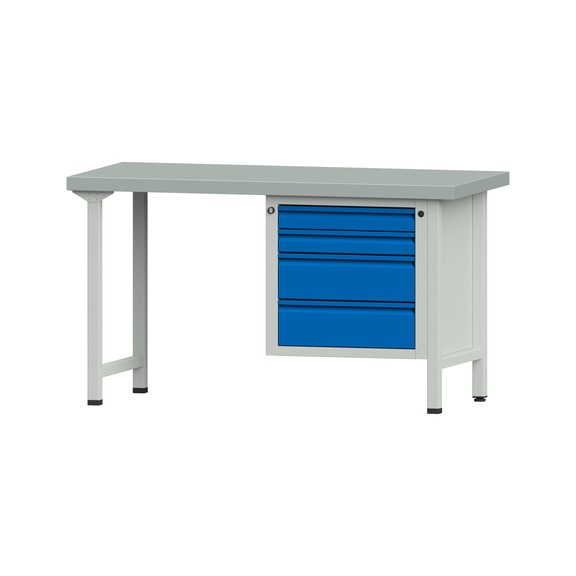 Combination workbench E 1500/2000 mm - 1UB, model 707, ZBP 50 mm, RAL 7035/RAL 5012 - Combination workbench E 1500 mm