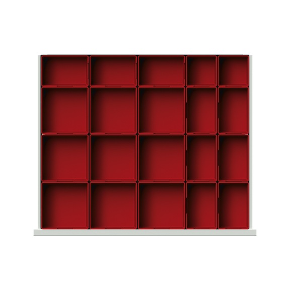 Small parts boxes for heavy-duty cabinet with centre panel 1485 x 630 x 1950 mm, 903.249 - Drawer organ. Material (workshop equipment, parts)