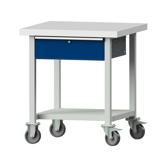 Work table, model 123, KSP 50 mm, RAL 7035/RAL 5010, 900 x 800 x 800 mm - Working table 800 mm movable