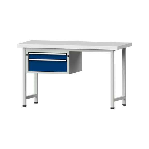 Combination workbench V/T-BL1500/2000 mm Model 501 KSP 50 mm RAL 7035/5010, 900 x 1500 x 700 - Combination workbench 1500 mm models 501 V - 709 V