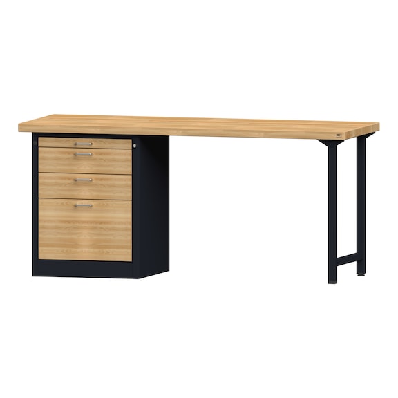 Combination workbench V/T-BL1500/2000 mm, model 826 BMP 50 mm RAL 7016, 900x2000x700 mm - Combination workbench 2000 mm models 821 VH - 850 VH