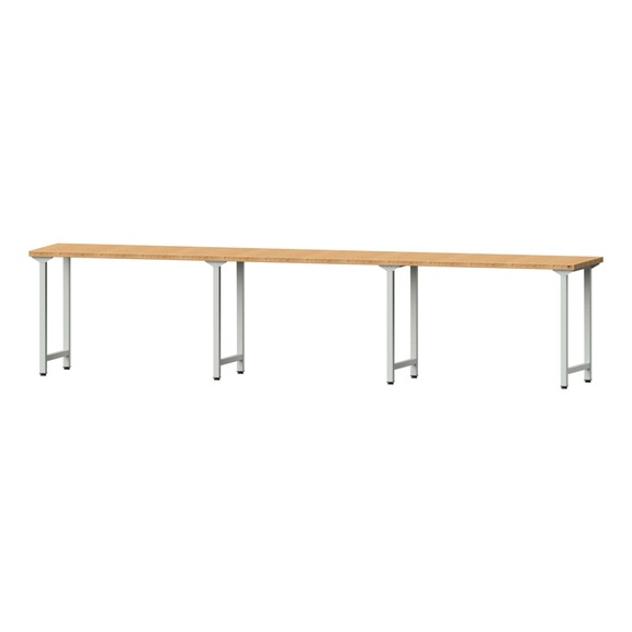 Arbeitstisch, Modell 200, BMP 40 mm, RAL 7035, 890 x 4050 x 800 mm - Arbeitstisch 4500 mm statisch