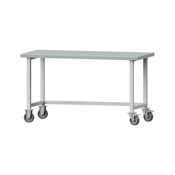 Work table, model 60, ZBP 40 mm, RAL 7035, 840 x 1500 x 700 mm - Working table 1500 mm movable