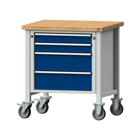 Kastenwerkbank V/T-BL 800 mm, Modell 21, BMP 40 mm, RAL 7035/5010, 890x800x700 - Kastenwerkbank V - BL 1 Block