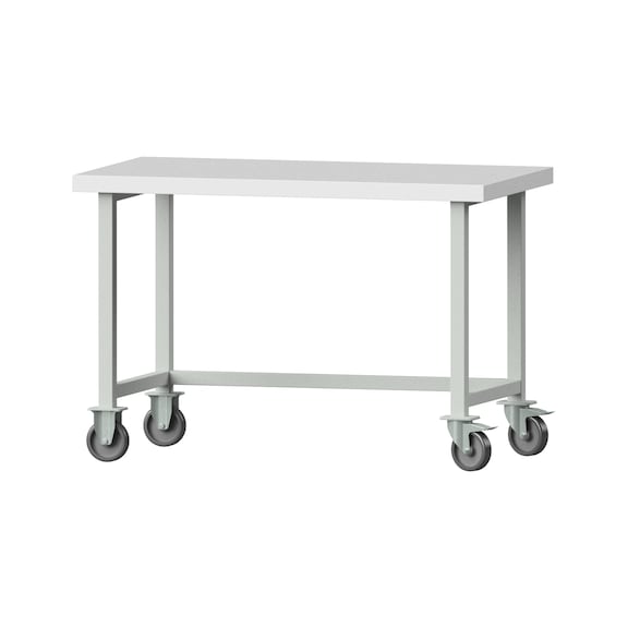 Work table, model 40, KSP 50 mm, RAL 7035, 850 x 1270 x 700 mm - Working table 1270 mm movable