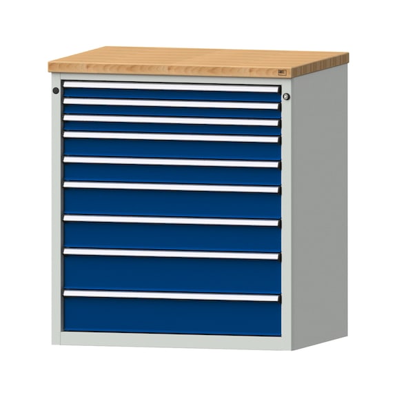 Drawer cabinet V910, model 3008, BMP 40 mm, RAL 7035/5010, height 1020 mm, 100 kg - Cupboard with drawers (storage equipment, workshop)