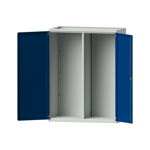 Schwerlastschrank T690mm - H1950mm, Modell 400, RAL 7035/RAL 5010, 620.014.0030 - Werkstattschrank