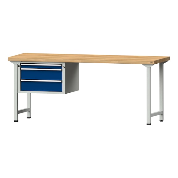 Kombiwerkbank V/T-BL1500/2000 mm Modell 622 BMP 50mm RAL 7035/5010, 850x2000x700 - Kombiwerkbank V - BL 2000 mm Modelle 809 V - 816 V