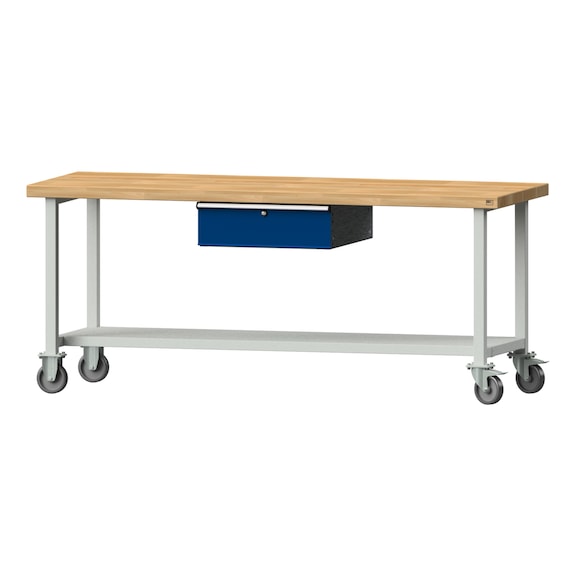 Work table, model 83, BMP 50 mm, RAL 7035/RAL 5010, 850 x 2000 x 700 mm - Working table 2000 mm movable