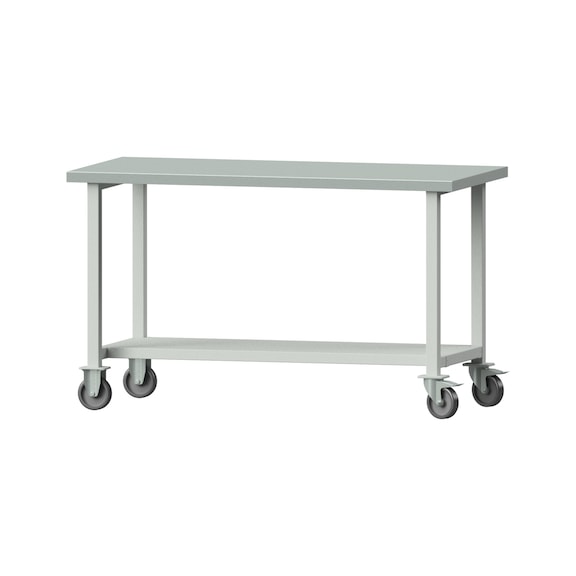 Work table, model 61, ZBP 40 mm, RAL 7035, 890 x 1500 x 700 mm - Working table 1500 mm movable