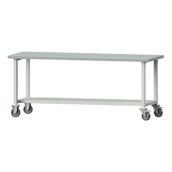 Work table, model 81, ZBP 40 mm, RAL 7035, 840 x 2000 x 700 mm - Working table 2000 mm movable