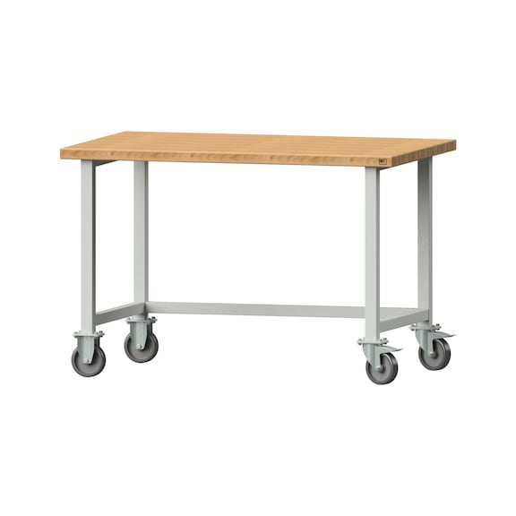 Work table, model 140, BMP 40 mm, RAL 7035, 840 x 1270 x 800 mm - Working table 1270 mm movable