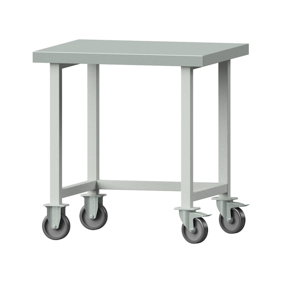 Arbeitstisch, Modell 20, ZBP 40 mm, RAL 7035, 840 x 800 x 700 mm - Arbeitstisch 800 mm fahrbar
