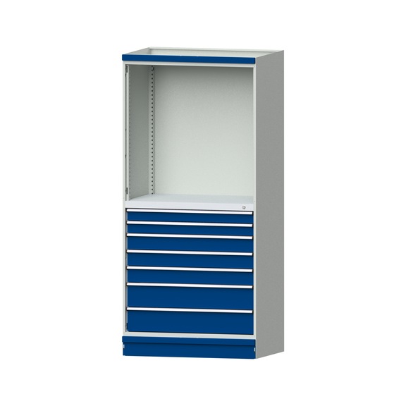 Base cabinet modular cabinet system, model 3005, RAL 7035/5010, 999.170.0051 - Workshop cupboard